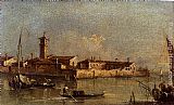 Island Canvas Paintings - View Of The Island Of San Michele Near Murano, Venice